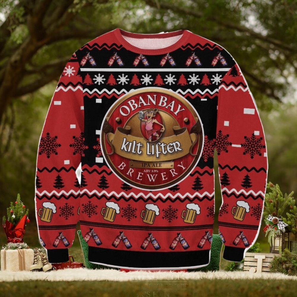 Oban Bay Kilt Lifter 3D Ugly Christmas Sweater Christmas Gift Oban Bay Kilt Lifter 3D Ugly Christmas Sweater Christmas Gift