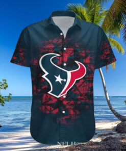 The **Tropical Touchdown Texans Hawaiian Shirt** features a vibrant palm and helmet design, combining a tropical vibe with team pride. A perfect shirt for Houston Texans fans to enjoy game day in a laid-back, stylish way!