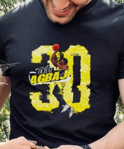 Ochai Agbaji number 30 Utah Jazz basketball player action pose signature draw shirt