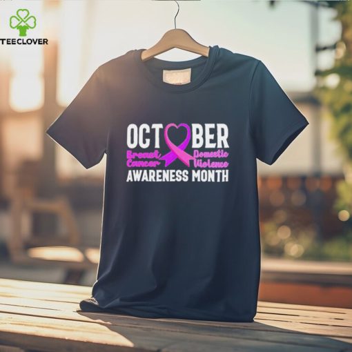 October breast cancer domestic violence awareness month hoodie, sweater, longsleeve, shirt v-neck, t-shirt