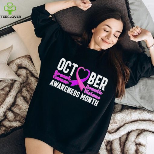 October breast cancer domestic violence awareness month hoodie, sweater, longsleeve, shirt v-neck, t-shirt