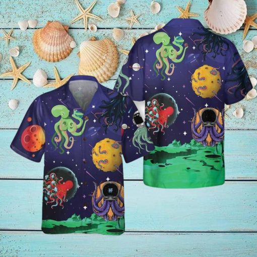 Octopus Astronaut Hawaiian Shirt Aloha Casual Shirt For Men And Women