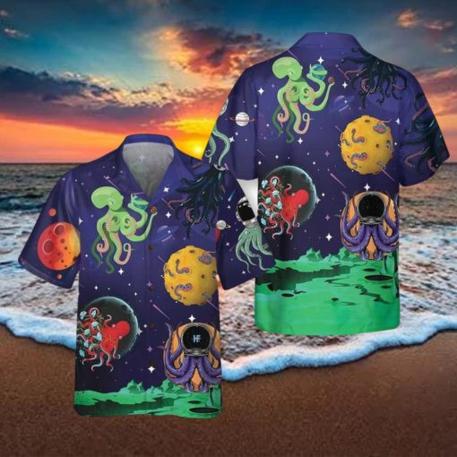 Octopus Astronaut Hawaiian Shirt Aloha Casual Shirt For Men And Women
