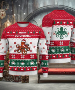 Octopus Santa Hat Ugly Christmas Sweater