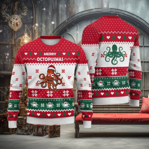 Octopus Santa Hat Ugly Christmas Sweater