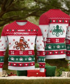 Octopus Santa Hat Ugly Christmas Sweater