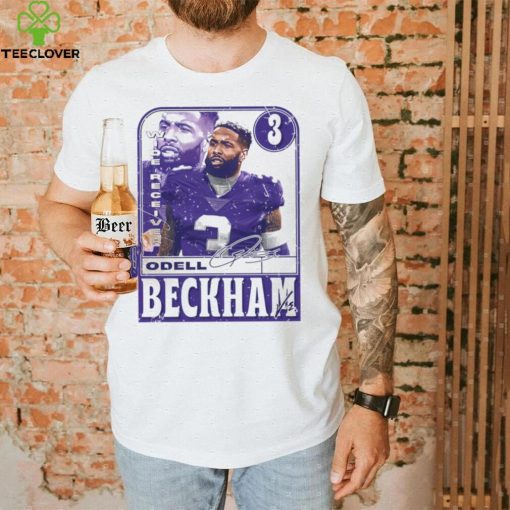 Odell Beckham Jr. number 3 Baltimore Ravens football player wide receiver signature card hoodie, sweater, longsleeve, shirt v-neck, t-shirt