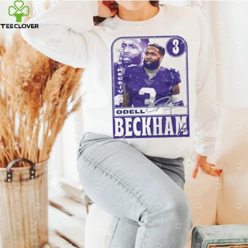 Odell Beckham Jr. number 3 Baltimore Ravens football player wide receiver signature card hoodie, sweater, longsleeve, shirt v-neck, t-shirt