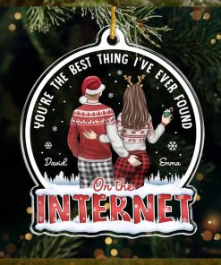 Of All The Weird Things   Couple Personalized Custom Ornament   Acrylic Snow Globe Shaped   Christmas Gift For Husband Wife, Anniversary