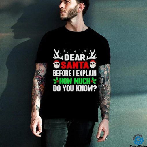Funny Christmas Shirts Kids Adults Dear Santa I Can Explain T Shirt