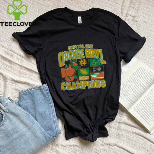 Offical Notre Dame Fighting Irish College Football Playoff 2025 Orange Bowl Champions Victory Ahead Shirt