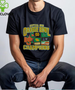 Offical Notre Dame Fighting Irish College Football Playoff 2025 Orange Bowl Champions Victory Ahead Shirt