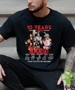 Official 10 Years 2013 2023 Blacklist Thank You For The Memories signatures shirt