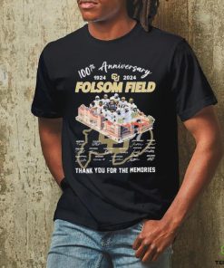 Official 100th anniversary 19242024 Folsom Field thank you ffor the memories team player signatures shirt