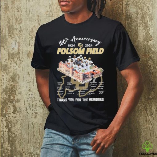 Official 100th anniversary 19242024 Folsom Field thank you ffor the memories team player signatures hoodie, sweater, longsleeve, shirt v-neck, t-shirt