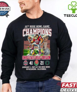Official 111th Rose Bowl Game Champions Ohio State Beat Oregeen Mascot Shirt