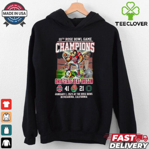 Official 111th Rose Bowl Game Champions Ohio State Beat Oregeen Mascot Shirt