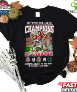 Official 111th Rose Bowl Game Champions Ohio State Beat Oregeen Mascot Shirt