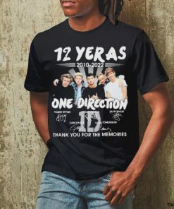 Official 12 years 2010 2022 one direction thank you for the memories signatures shirt