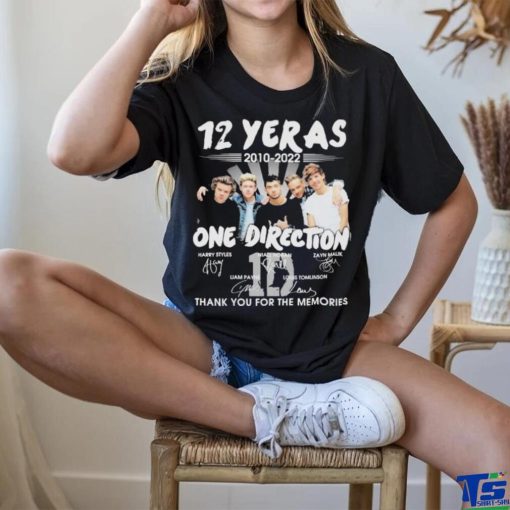 Official 12 years 2010 2022 one direction thank you for the memories signatures hoodie, sweater, longsleeve, shirt v-neck, t-shirt