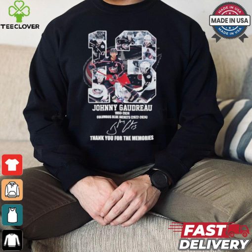 Official 13 Johnny Gaudreau 1993 2024 Thank You For The Memories Signature Shirt