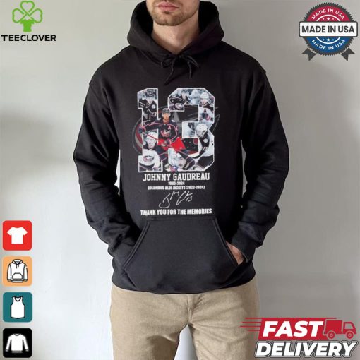Official 13 Johnny Gaudreau 1993 2024 Thank You For The Memories Signature Shirt