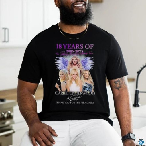 Official 18 Years Of 2005 – 2023 Denim Rhinestones Tour Carrie Underwood Thank You For The Memories T Shirt