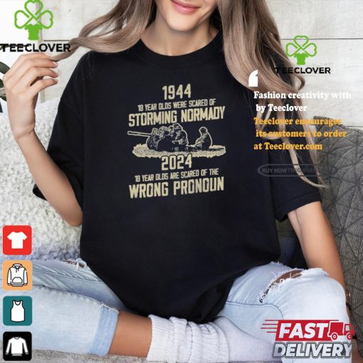 Official 1994 18 Year Olds Were Scared Of Storming Normandy 2024 Wrong Pronoun Shirt