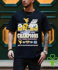 Official 2023 Duke’s Mayo Bowl Champions West Virginia Mountaineers 30 10 UNC Tar Heels Shirt