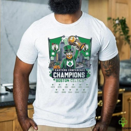 Official 2024 Boston Celtics Eastern Conference Champions Fan Celebrating T Shirt