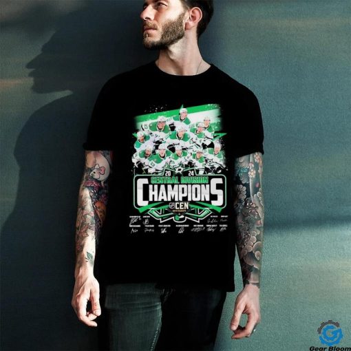 Official 2024 Central Division Champions Dallas Stars Team Signatures Shirt