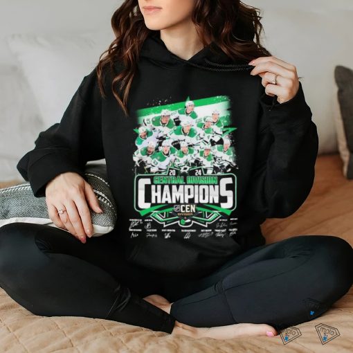 Official 2024 Central Division Champions Dallas Stars Team Signatures Shirt