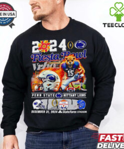 The **Official 2024 Fiesta Bowl Vrbo Penn State Nittany Lions Mascot Shirt** celebrates Penn State’s participation in the 2024 Fiesta Bowl. Featuring the iconic Nittany Lions mascot and bold Fiesta Bowl graphics, this shirt is a must-have for fans cheering on their team in this prestigious game!