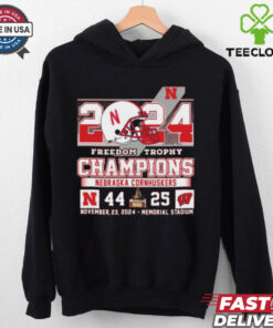 Official 2024 Freedom Trophy Champions Nebraska Cornhuskers 44 25 Wisconsin Shirt