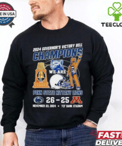 Official 2024 Governor’s Victory Bell Champions Penn State Nittany Lions 26 25 Minnesota Golden Gophers Nov 23 2024 TCF Bank Stadium shirt