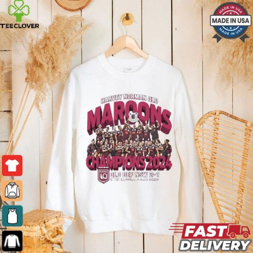 Official 2024 Harvey Norman QLD Maroons Champions shirt