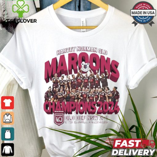 Official 2024 Harvey Norman QLD Maroons Champions shirt