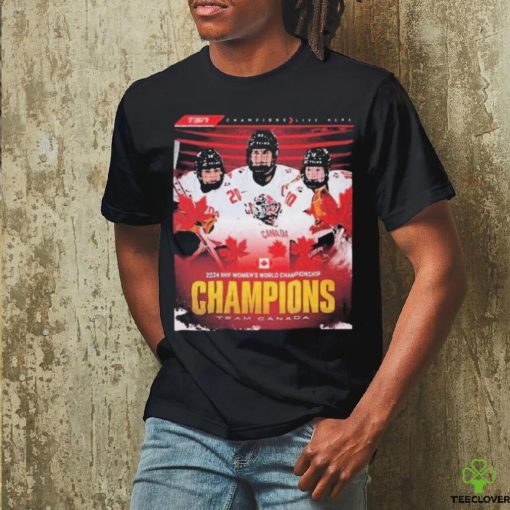 Official 2024 IIHF Women’s World Championship Team Canada Champions Shirt