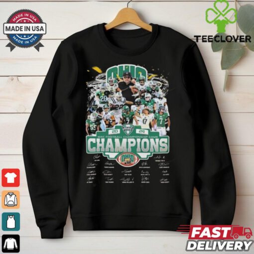 Official 2024 Mac Champions Ohio Bobcats Signatures Shirt