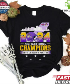Official 2024 Military Bowl Champions East Carolina Pirates skyline Best Selling shirt
