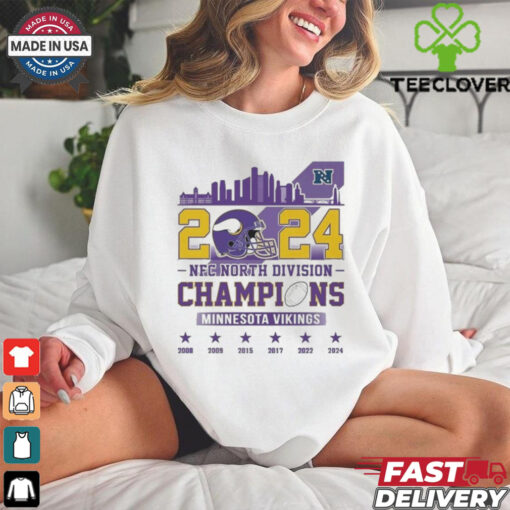 Official 2024 NFC North Division Champions Minnesota Vikings 2008 2024 Shirt