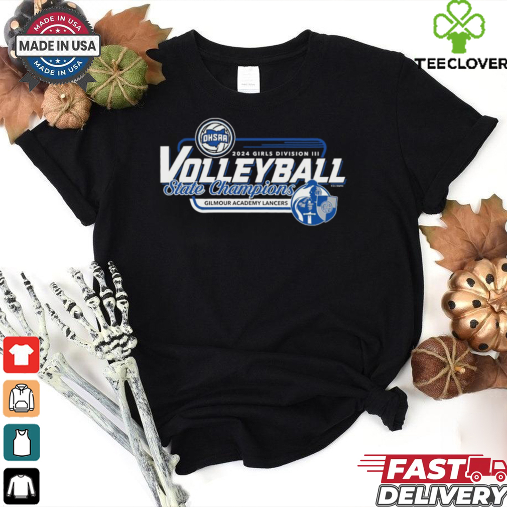 Official 2024 OHSAA Volleyball Division III State Champions Gilmour Academy Lancers T Shirt Official 2024 OHSAA Volleyball Division III State Champions Gilmour Academy Lancers T Shirt