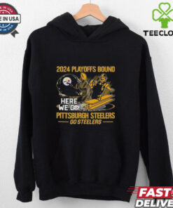 Official 2024 Playoffs Bound Pittsburgh Steelers Go Steelers Helmet Shirt
