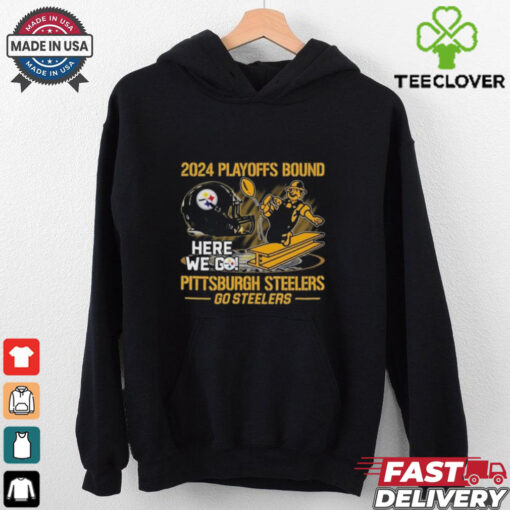 Official 2024 Playoffs Bound Pittsburgh Steelers Go Steelers Helmet Shirt