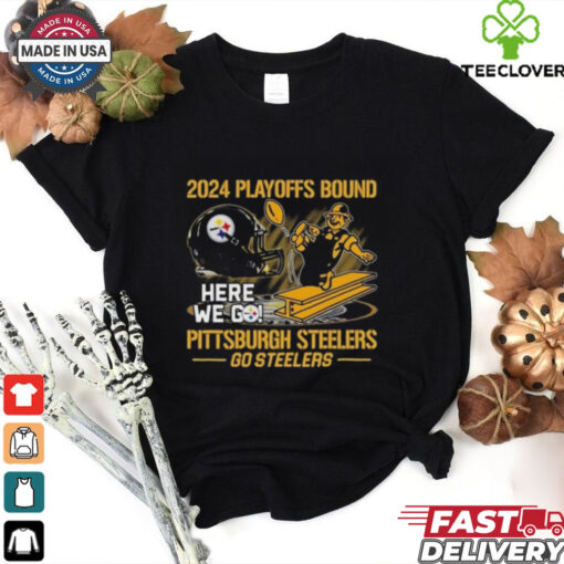 Official 2024 Playoffs Bound Pittsburgh Steelers Go Steelers Helmet Shirt
