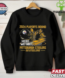 Official 2024 Playoffs Bound Pittsburgh Steelers Go Steelers Helmet Shirt