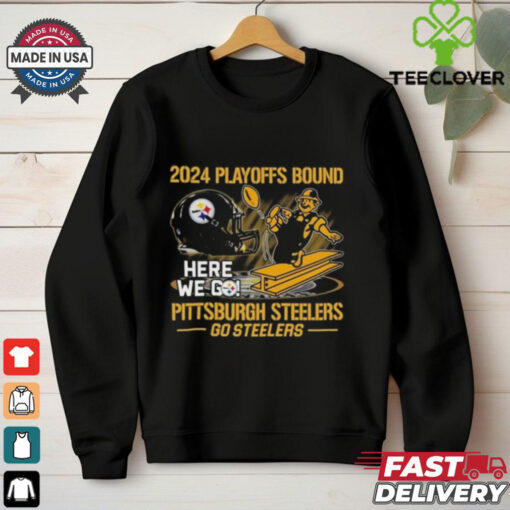 Official 2024 Playoffs Bound Pittsburgh Steelers Go Steelers Helmet Shirt
