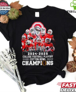 Official 2024 – 2025 CFP Cotton Bowl Champions Ohio State Buckeyes city skyline shirt