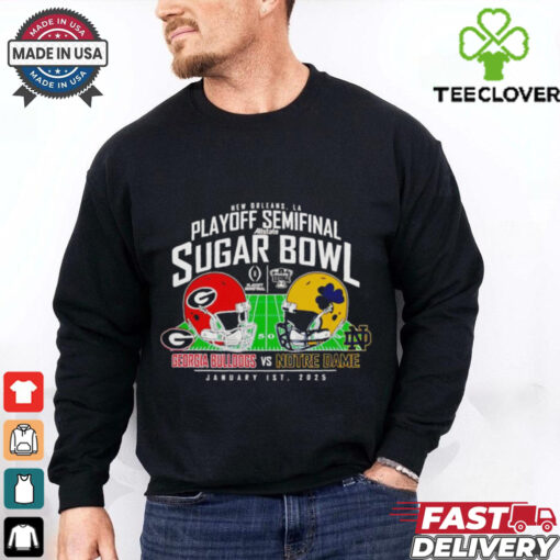 Official 2025 CFP Quarterfinal Sugar Bowl Georgia Bulldogs vs Notre Dame shirt