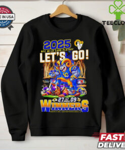 Official 2025 NFC Wild Card Playoff Let’s Go Los Angeles Rams vs Minnesota Vikings State Farm Stadium Shirt featuring a dynamic design that celebrates the exciting matchup between the Rams and Vikings in the NFC Wild Card Playoffs. Show your excitement for this thrilling game at State Farm Stadium with this bold, game-day apparel.